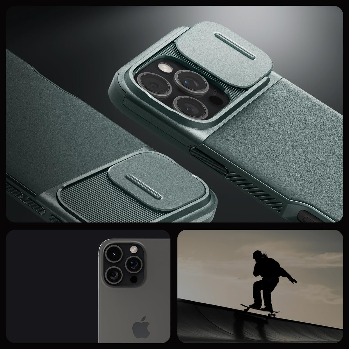 Etui Spigen Optik Armor Mag do MagSafe do iPhone 16 Pro, zielone